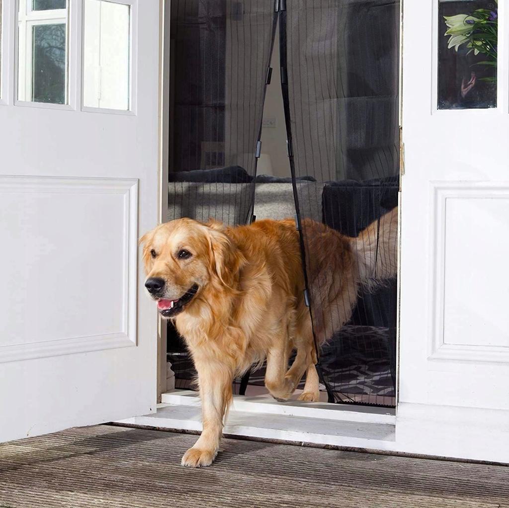 Magnetic pet-screen door